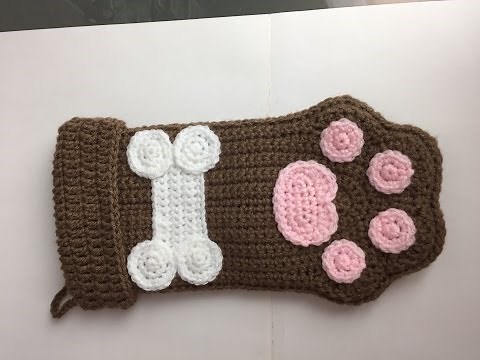Easy DIY Crocheted Dog Paw Christmas Stocking - Step by step directions