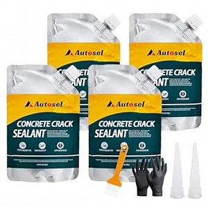 Concrete Crack Filler, High Elasticity Cement Crack Repair Sealant, Self-Leveling Waterproof Caulking Glue for Driveways, Walkways, Patios, Outdoor Concrete Joint Repair-4 PCS