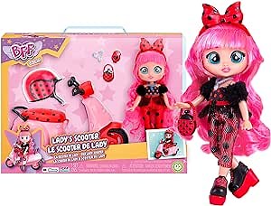 BFF by Cry Babies Lady's Scooter - Girls and Boys Ages 5 and Up, 7.8 Inch Doll, Multicolor