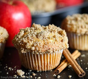 These cinnamon apple muffins are everything 🙌🏼🍎🧁 they’re super fluffy and soft, with a perfect balance of fresh apple bits and a crumbly brown sugar streusel. They’re seriously so so YUMMY! Recipe link here: https://simplyhomecooked.com/cinnamon-apple-muffins-recipe/ | Simply Home Cooked