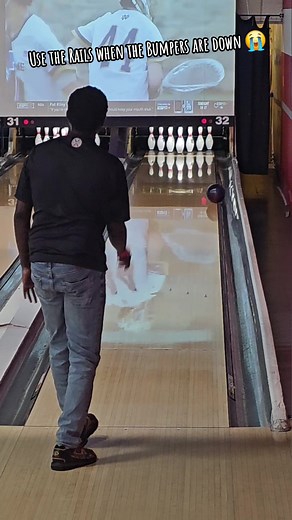 If the Bumpers are down - You can still use the Bumper Rails 😭😭 Nothing wrong with a little help here and there 😬😬 Need Bowling Apparel? Go to Bowlifi.com and use Affiliate Code LOFTYBOWLING at Checkout 😬 #bowling #bowlingball #bowlingtiktok #bowltok #bowlersoftiktok #bowlifi #howto #hook #ball #bowlifistaff #teambowlifi #pba #pwba #jpba #kpba #strike #bowlersoftiktok #2handedbowling #collegebowling #foryoupage #tenpinbowling #skills #athletesoftiktok #sports #backupbowler #fypシ #fyp #xyzbc