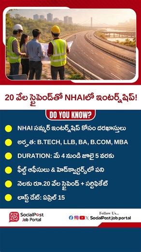 NHAI Recruitment 2026 | latest Government Jobs Update #nhai #governmentjobs #jobupdates #ytshorts