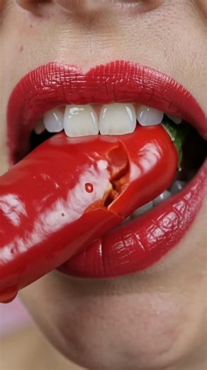 100 Red Chili Peppers Crunch ASMR 🔥 Extreme Spicy Eating Sounds #Shorts#food #foodie #aivideo