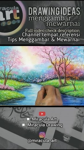 Menggambar Pemandangan Mudah #oilpastel #drawing #art