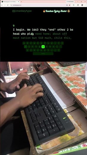 Keyboard on Fire 🔥 90 WPM No Mistakes! #raushantypingmaster