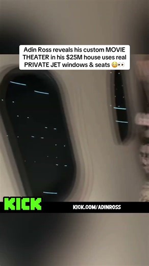 Adin Ross reveals his custom MOVIE THEATER in his $25M house uses real PRIVATE JET windows & seats