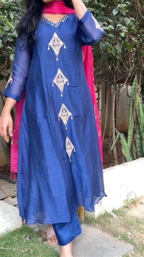 varahi_creationss on Instagram: "Beautiful mul chanderi suit set. Highlighted with hand embroidery. Comes with contrast dupatta. Fabric details Mul chanderi kurta with cotton lining. Santon pant. Mul chanderi dupatta. Wash care Dry clean only. Dm for purchase and price. No cod only online payment. Shipping all over india. No return/exchange Return acceptable only in case of demage [opening video compulsory] #hyderabad #bangalore #varahi_creationss#onlineshopping #latestfashions"