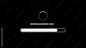 Downloading process with progress bar. Vertical shot.progress bar loading downloading files to download complete .4k video animation .