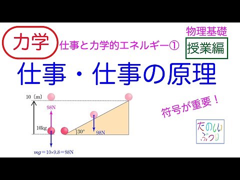 【仕事】【仕事の原理】高校物理 物理基礎 力学 仕事と力学的エネルギー① 仕事・仕事の原理 授業
