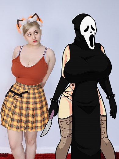 Chica en 2D vs 3D: Un cosplay aterrador