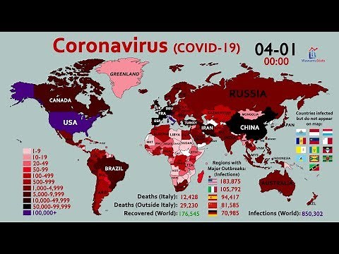 World Map Timelapse of the Coronavirus (January 20 to April 1)