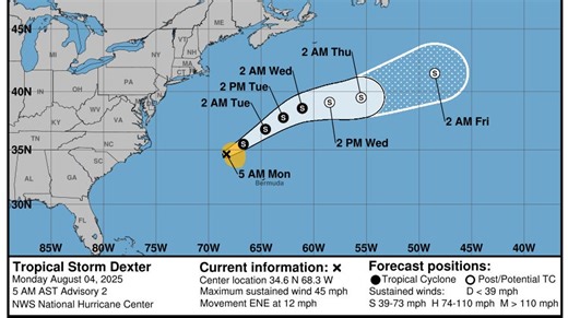Tropical Storm Dexter forms off US coast. See latest spaghetti models, any Florida impacts