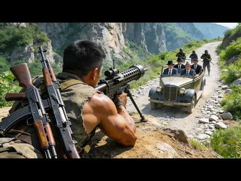 Action movie! A master agent sets up a hidden machine gun in ambush—one shot kills the mob boss.