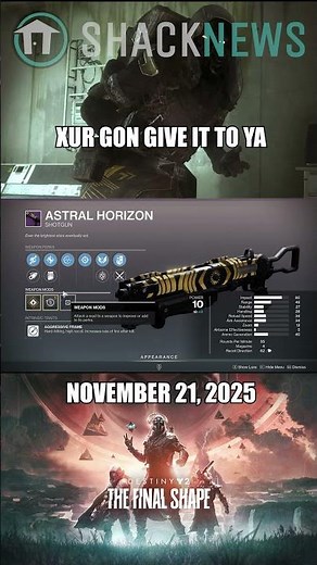 Xur's Location & Wares - Destiny 2 - November 21, 2025 #xur #destiny2 #bungie