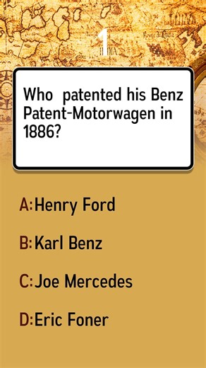 Who patented the Benz Patent-Motorwagen in 1886?