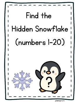 Find the Hidden Snowflake Pre-K Numbers 1-20 Circle Time Pocket Chart Game
