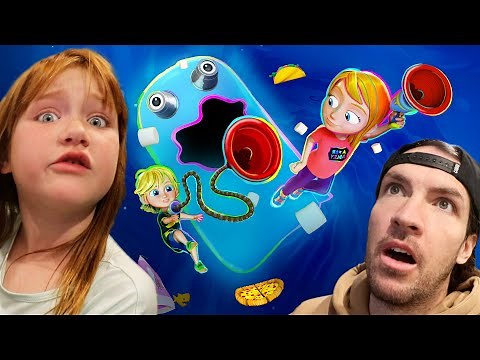 ADLEY and NiKO's new GRAPPLE GAME!! Toilet Plunger Battle in a scary Rainbow Ghost Portal to escape