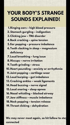 19 Strange Body Sounds and What They May Mean #healthawareness #earbuzzing #smelldisorders #smell