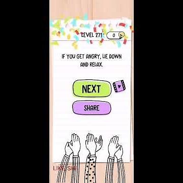 Brain test tricky puzzles level 271 (HE IS SO ANGRY CALM HIM DOWN) solution or walkthrough