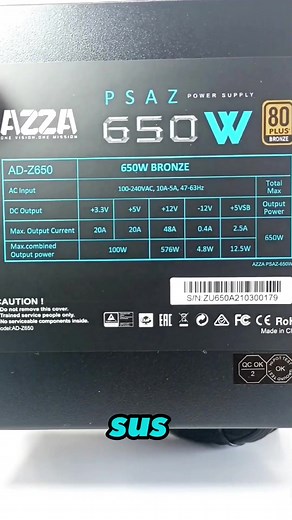 NO COMPRES TU FUENTE DE PODER SIN ANTES VER ESTA - AZZA 650W CERTIFICADA 80 BRONZE POR SOLO 55$ #tech #techtok #gaming #pc #pcgaming #setup #powersupply #fyp #streamer