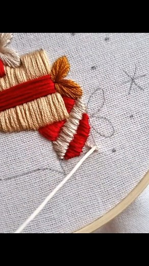 Beautiful Christmas Gift Embroidery Tutorial #new #video #foryou #fbviral #trending #viralreels #reels #viral #design | Embroidery Skills ideas