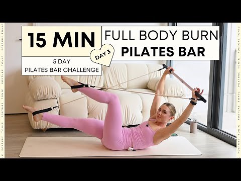 15 MIN PILATES BAR WORKOUT: Full body burn | Day 3 at home workout
