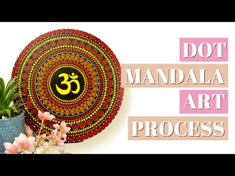 Dot Mandala Art on Canvas | Acrylic Colours | Spiritual Mandala | Om Mandala Art