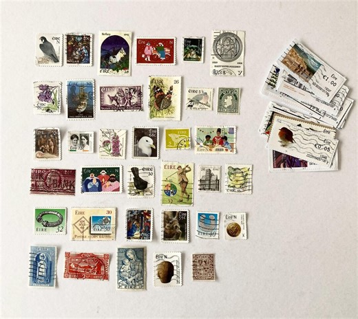 35 Ireland Stamps + 12 Free Irish Postage Labels #2, What You See is What You Get! - Etsy UK