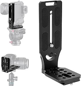 Cameral Bracket, DSLR Camera L-Bracket with 1/4" Screw Hole, Vertical Horizontal Switching Tripod Head Quick Release Plate, Camera Stabilizer for DSLR and MLC Adapt Tripod Head