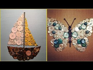 Waste Buttons into Beautiful Art ✨ Best Recycling Craft||Aesthetic Button Crafts 🌸