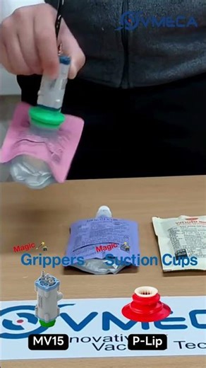 Handling Various Pouches with Magic Gripper | MV15 + P-Lip 🧃#VMECA #MagicGripper #PouchHandling