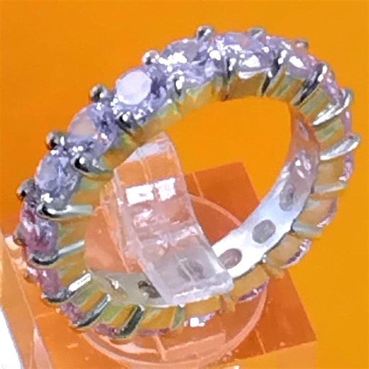 Vintage Lavender CZ Eternity Band Ring 925 Sterling Silver Stackable Size 7 New - Etsy