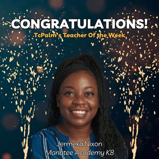 Congratulations to Jermeka Nixon, teacher at Manatee Academy K8! We are so proud of you! #wearestluciepublicschools #teacheroftheweek #tcpalm #winner #education | St. Lucie Public Schools