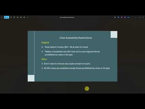 APBA Golf - Game Caddie Tutorial Ep. 25: Club Availability Restrictions