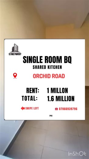 12 street property on Instagram: "Single room BQ with shared kitchen Location: Orchid road before the round about - secured estate - close to express - clean water - spacious room - very spacious shared kitchen Rent: 1 Million naira Service: 300k Agency 10% Legal 10% Caution: 10 % Total package: 1.6 Million naira Call for inspection 07066939796 #sharedapartmentinlekki #sharedroom #sharedkapartmentmastersbedroom #sharedapartmentinlekki mastersbedroom sharedroom singleroom roommate roommate shared