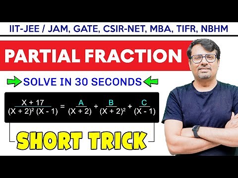 Partial Fractions In 30 Seconds | Shortcut Method - Best Short Trick By ‪@gajendrapurohit‬
