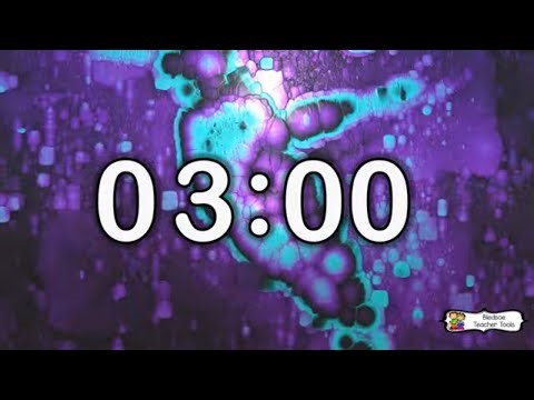 3 Minute Timer ⏱️ | Background Music | Calm Aqua & Purple Visual Countdown