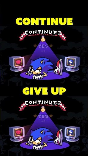 Continue VS Give Up | Sonic Game Over 😱 [FNF]