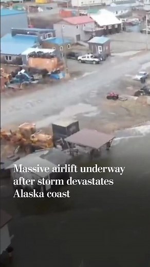 Massive airlift underway after storm devastates Alaska coast