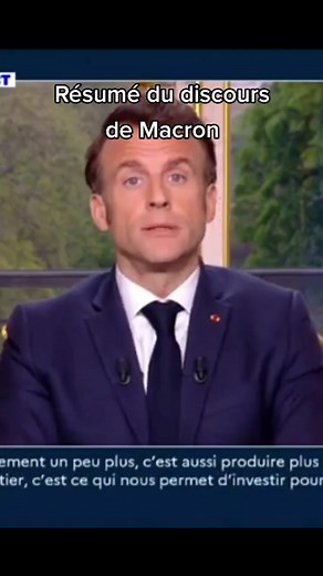 Résumé rapide du discours de Macron à propos de la réforme des retraites 👌 #pourtoi #emmanuelmacron #Macron #reformeretraite #réformedesretraites #retraites #retraite #politique #humour #discoursmacron