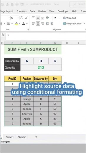 Sum Values Dynamically in Excel with SUMPRODUCT + SUMIFS 🔥