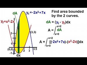 Calculus 2 - Integration: Finding the Area Between Curves (2 of 22) Ex. 2: y=(x^2)-2x, y=-(2x^2)+7x