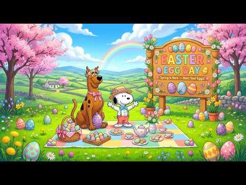 Snoopy Spring Easter Picnic ☀️ Relaxing Jazz Classroom Music for Study & Chill 🌸 Cherry Blossom Mood