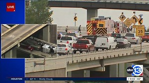 Lanes reopened after overturned 18-wheeler closes Eastex Freeway ramp to WB 610 North Loop