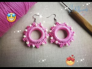Aros super faciles de hacer, # 151 / Earring crochet tutorial