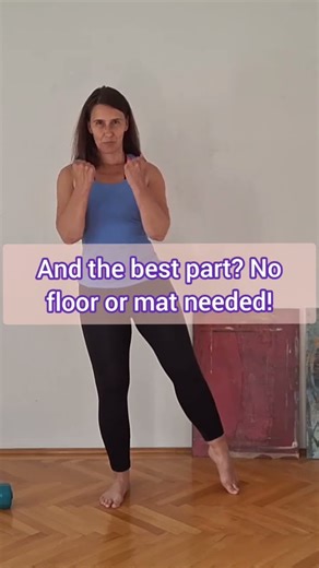 Quick 5-min standing workout to strengthen glutes & core. Beginner-friendly! #beginnerworkout