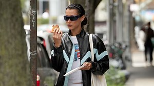 Bella Hadid Paired Barely-There Shorts With UGG Platform Shoes