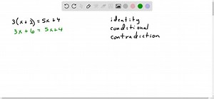 Determine whether the equation is an identity, a conditional...