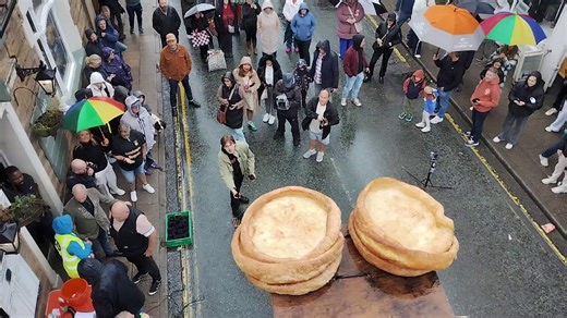 Hundreds of spectators gathered on Saturday to watch competitors battle it out in the World Black Pudding Throwing Championships. The annual competition held in Ramsbottom, Greater Manchester, sees contestants battle it out to knock traditional Yorkshire and Lancashire black puddings off a 20ft high plinth. Full report in comments | Bolton News