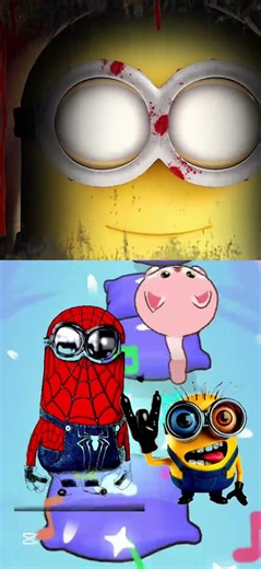 OMG🫣 ZOMBI MININON vs SPIDER MINION🕷️ #tileshop #minions #coffindance